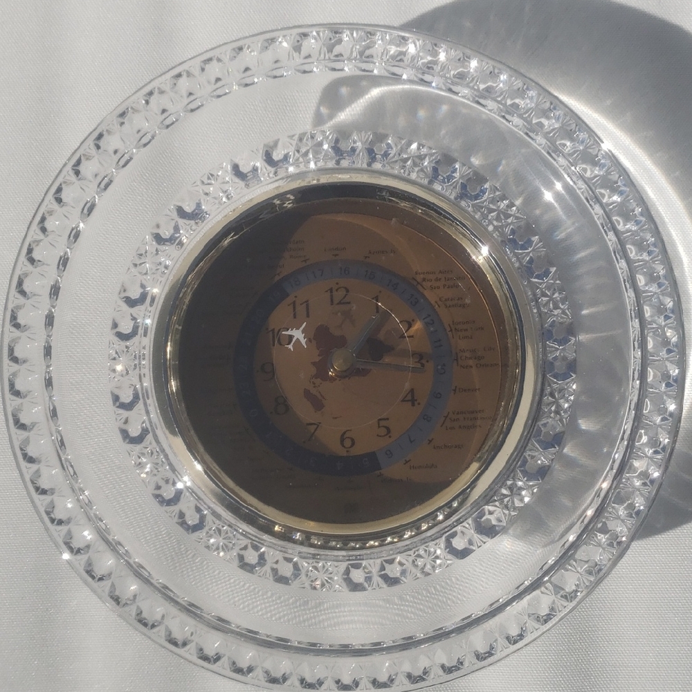 Crystal World Clock with Gold Accents